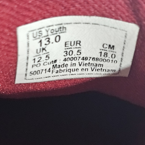 Vans Kids Size 13 Boy Girl Red Checkered Suede Sneakers - Picture 11 of 11
